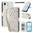 thumbnail image 1 of Wallet Case for iPhone 16e , PU Leather Phone Cover Kickstand RFID Blocking Flip Case Card Slots Wrist Strap Relief Engraved Pattern Magnetic With Stylus Pen, Colorful Flower, 1 of 10
