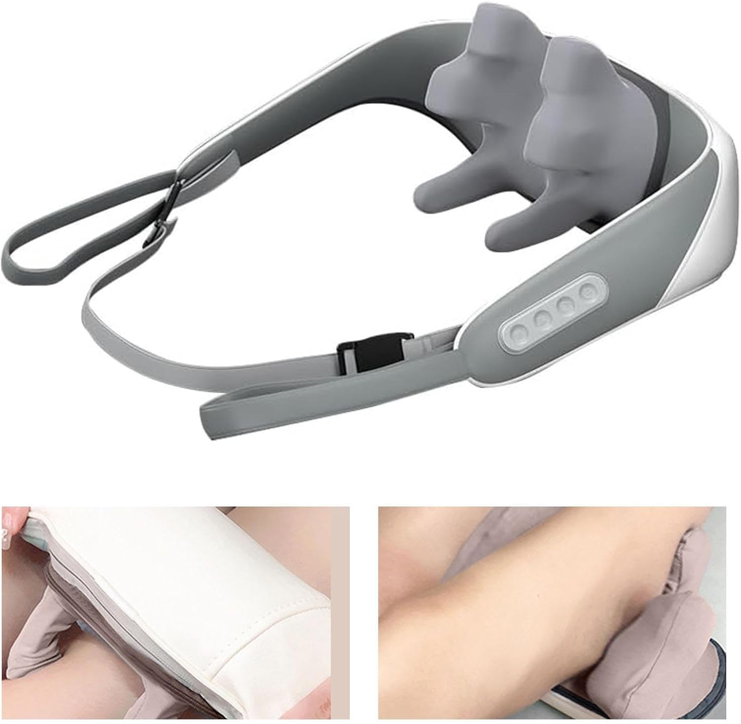 Electric Neck Massagers, Portable Neck Massager with Heat, Cervical Vertebra Massager with Low Noise, Multifunctional Knead Massage Pillow Lightweight Electric Massager with Heat for Neck and Shoulde