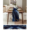 thumbnail image 3 of Table Runner Dresser Scarves 72 Inch Long, Natural Blue Marble Stone with Gold Lines Linen Dining Table Runners Wild Agate Granite Texture Tabletop Scarf for Wedding Holiday Party Kitchen, 3 of 7