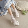 thumbnail image 5 of SACFOF Women Kawaii Mid Block Heel Mary Jane Rockabilly Pumps with Bow Platform Chunky Heel Cute Sweet Shoes, 5 of 6