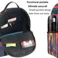 thumbnail image 5 of Lsque Neon Rabbit In Archway Pattern Backpack – School Travel Canvas Daypack with Ergonomic Padded Straps, Multiple Compartments & Leather Handle, 5 of 5