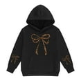 thumbnail image 3 of Yiyuu Girls Bow Leopard Hooded Sweatshirt Soft Pullover Hoodie with Pocket, Sizes 2-13, 3 of 3