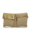 Pre-Owned Gucci GG Web Belt Bag Canvas Fabric Brown