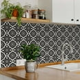 thumbnail image 3 of Mi Alma Peel & Stick Tiles - Black Gray Floral Vinyl Backsplash 12x12, 3 of 9