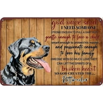 Vintage Metal Sign Aluminum Sign 8x12 inch Rottweiler God Once Said Tin Sign Retro Wall Decor for Home, Cafe, and Garden for Home Decor