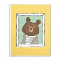 The Kids Room by Stupell Bear Portrait Yellow Wall Plaque Art, 10 x 0.5 x 15