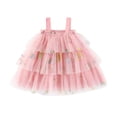 thumbnail image 1 of Liyamei Robe Sans Manches pour Filles Tout-Petits Fête de Vacances Robe en Maille à Étages Robes de Danse Princesse, 3-4 Ans, 1 of 3