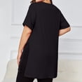 thumbnail image 4 of Oversized Tshirt Dress Women Crew Neck Side Slit Womens Blouses Loose Lightweight Casual Womens Summer Tops Short Sleeve, 4 of 5
