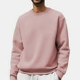 thumbnail image 4 of GrmtClth Men's Crewneck Sweatshirts Relaxed Fit Long Sleeve Pullover Warm Soft Sweatshirt 2025 Fall Winter Pink L, 4 of 4