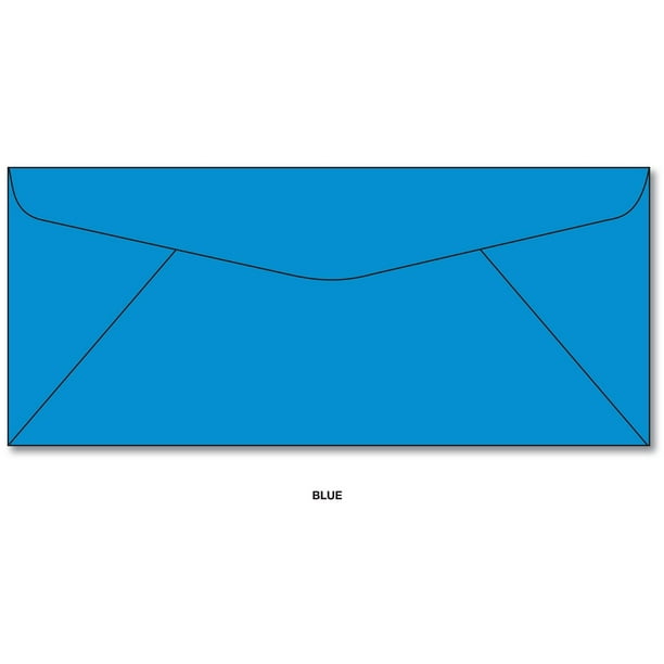 Sobres con solapa estándar, 100 unidades, color azul, #10, 9,5 x 4,125 pulgadas