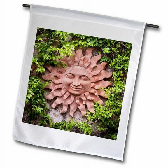 3dRose, Mexico, San Miguel de Allende. Decoration on garden wall., 12 x 18 inch Garden Flag