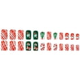 thumbnail image 5 of 24Pcs Christmas Press on Nails, Red Green Festive Spooky Fake Nails Set, Reusable False Nails for Holiday Party Daily Wear Women Girls, Christmas Nail Art, 5 of 6