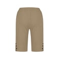thumbnail image 2 of POIUYTR Plus Size Womens Cotton Linen Shorts Summer High Waist Button Split Hem Short Pants Vacation Sweat Shorts, 2 of 6