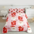 thumbnail image 2 of Manfei Kawaii Santa Claus Full Size Comforter Sets,Merry Xmas Bedding Comforter Set,Red Bowtie Christmas Gifts Bedding Sets For Girl Teens,Breathable Home Decor Reversible,3 Pieces, 2 of 8