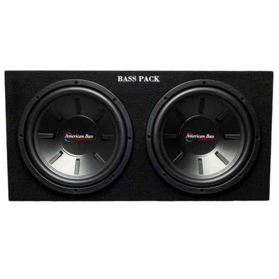American Bass AB-BP-400 Dual 12" Inch Subwoofer and Amplifier Bass Pack, 1200 Watts Max Power with 40 Hz to 400 Hz Frequency Response