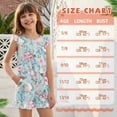 thumbnail image 6 of ZIATUBLE4S Butterfly Rose Print Girls Summer Jumpsuit Kids Button Flutter Sleeve Short Playsuit Elastic Waist Round Neck Casual Romper Outfit Clothes with Pockets for 11-12 Y, 6 of 6