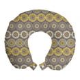 thumbnail image 1 of Ethnic Travel Pillow Neck Rest, Geometrical Illustration Abstract Concentric Circular Shapes in Periodic Design, Memory Foam Traveling Accessory Airplane and Car, 12", Multicolor, by Ambesonne, 1 of 2