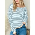 thumbnail image 4 of SHEWIN Women Sweater Stripe Knit Pullover Tops Holiday Jumper Crewneck Sweaters Long Sleeve Casual Knitted Fall Tops, 4 of 6