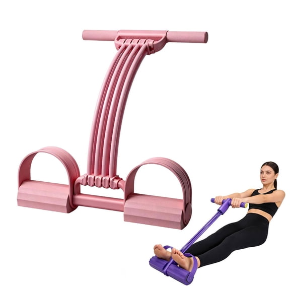 Pedal Resistance Bands with Handles – 2026 3-in-1 Multi-Function Elastic Yoga Band for Full Body Workout, Stretching, Waist, Arm, Leg(1pcsPink)