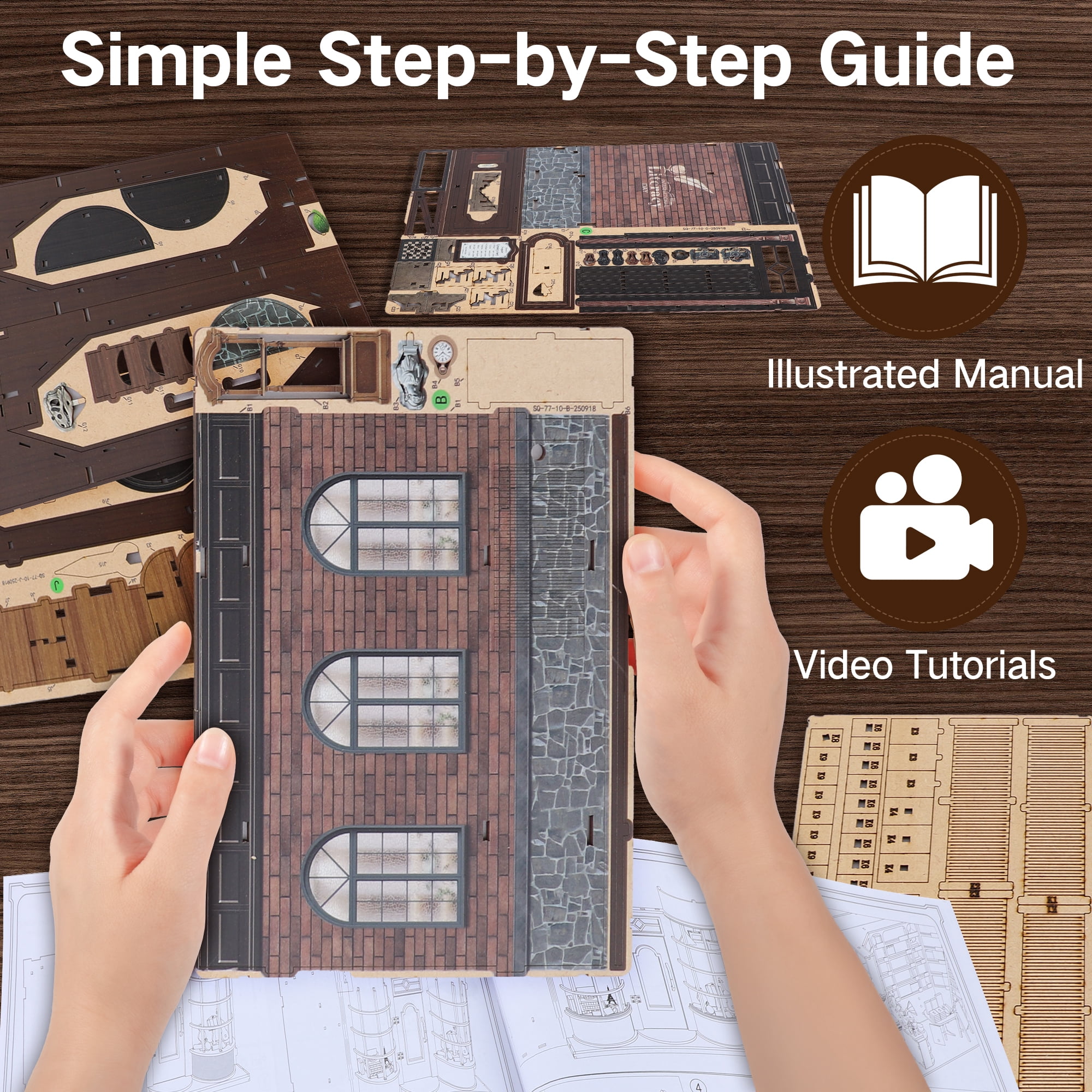 BELEEV Book Nook Kit,DIY 3D Wooden Puzzle Miniature Dollhouse with LED,Tiny House Craft Model for Adults,Bookshelf Decor Gift for Handicraft Enthusiast Birthday - Hoggor Bookstore