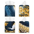 thumbnail image 2 of Gukieu Moonlit Golden Tree Peacock Print Leather Tissue Box, PVC Waterproof Velcro Opening and Closing Square Tissue Box Holder, Suitable for Home and Office Decoration, 2 of 7