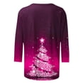 thumbnail image 5 of Luxalzxs Womens 3/4 Sleeve Tops Plus Size Christmas Sparkle Glitter Xmas Tree Print Pullover Tops Fashion Holiday Christmas Clothes, 5 of 5