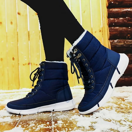 

Cathalem Snow Boots Women Size 5 Womens Winter Warm Snow Boots Waterproof And Non Slip Lace Womens Snow Boots Size 8 Wide Blue 8.5