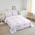 thumbnail image 3 of Bowknot Comforter Set Twin Bow Knot Bedding Butterfly Knot Bow Tie Bedding Comforter Sets Aesthetic Coquette Bedroom Decor Geometric Cartoon Purple Duvet Insert, 3 of 7
