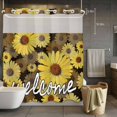 thumbnail image 5 of No Hook Shower Curtains with Snap-in Liner Set, Spring Daisy Waterproof Hotel Style Bathroom Shower Curtain, Botanical Brown Yellow Flowers Oil Painting Breathable Mesh Top Bath Curtains 72''x72'', 5 of 9