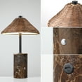 2 Pack 13 Inch Brown Boho Rattan Portable Table Lamp, 3 Color Touch ...