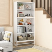 Tribesigns 70.8 in Large Tall Bookcase and Bookshelf, White