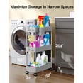 thumbnail image 3 of Organizadores de baño Storage Cart Pipishell Slim de 3 niveles, color gris, 3 of 7