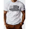thumbnail image 1 of Camiseta de algodón puro con bandera para hombre, ajuste cómodo, camisetas, 1 of 5