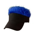 thumbnail image 3 of Segolike Men's Novelty Spiked Hair Visor with Wig Peaked Baseball Hat for Photography Blue, 3 of 8