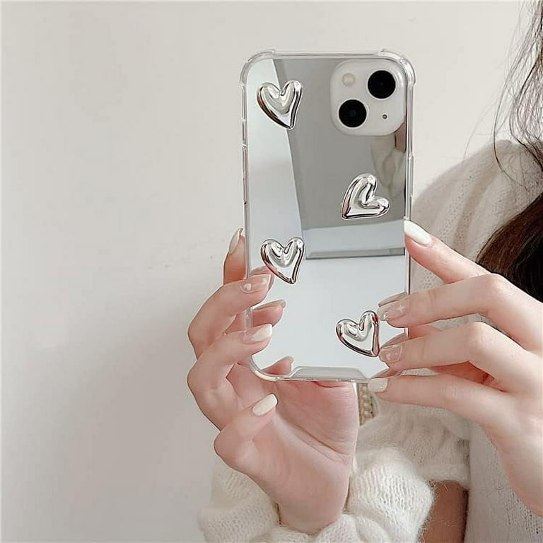 Compatible with iPhone 12/12 Pro case,Mirror Senior Silver Cute