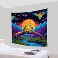 thumbnail image 3 of Blacklight Skull Moon Tapestry Trippy Mountain Forest Tapestries Starry Sky Wall Tapestry Skeleton Wall Hanging for Bedroom Decor,60Wx50H, 3 of 5