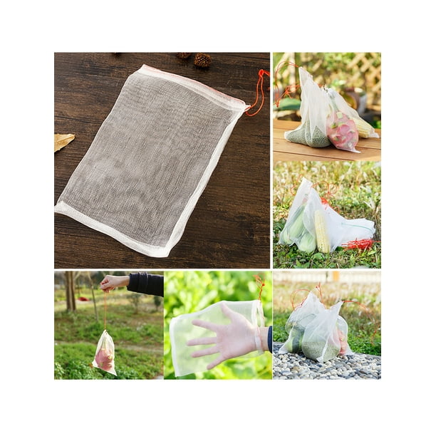 Garden Plant Mesh Bags Fruit Protection Drawstring Net Bag Against Insect Pest Bird Walmart