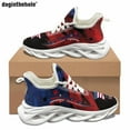 thumbnail image 1 of Zapatillas de deporte con estampado de bandera estadounidense y diseño artístico para mujer y hombre, zapatillas clásicas de verano para correr al aire libre, zapatos casuales con cordones, 1 of 6