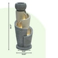 thumbnail image 2 of LuxenHome 27 Inch Gray Resin Cascading Spiral Outdoor Water Fountain with Lights, 2 of 9