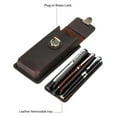 thumbnail image 4 of Genuine Leather Pen Case 3 Slot - Handmade Fountain Pen Storage Box Organizer - Vintage Rustic Style Gift for Writers, 4 of 8