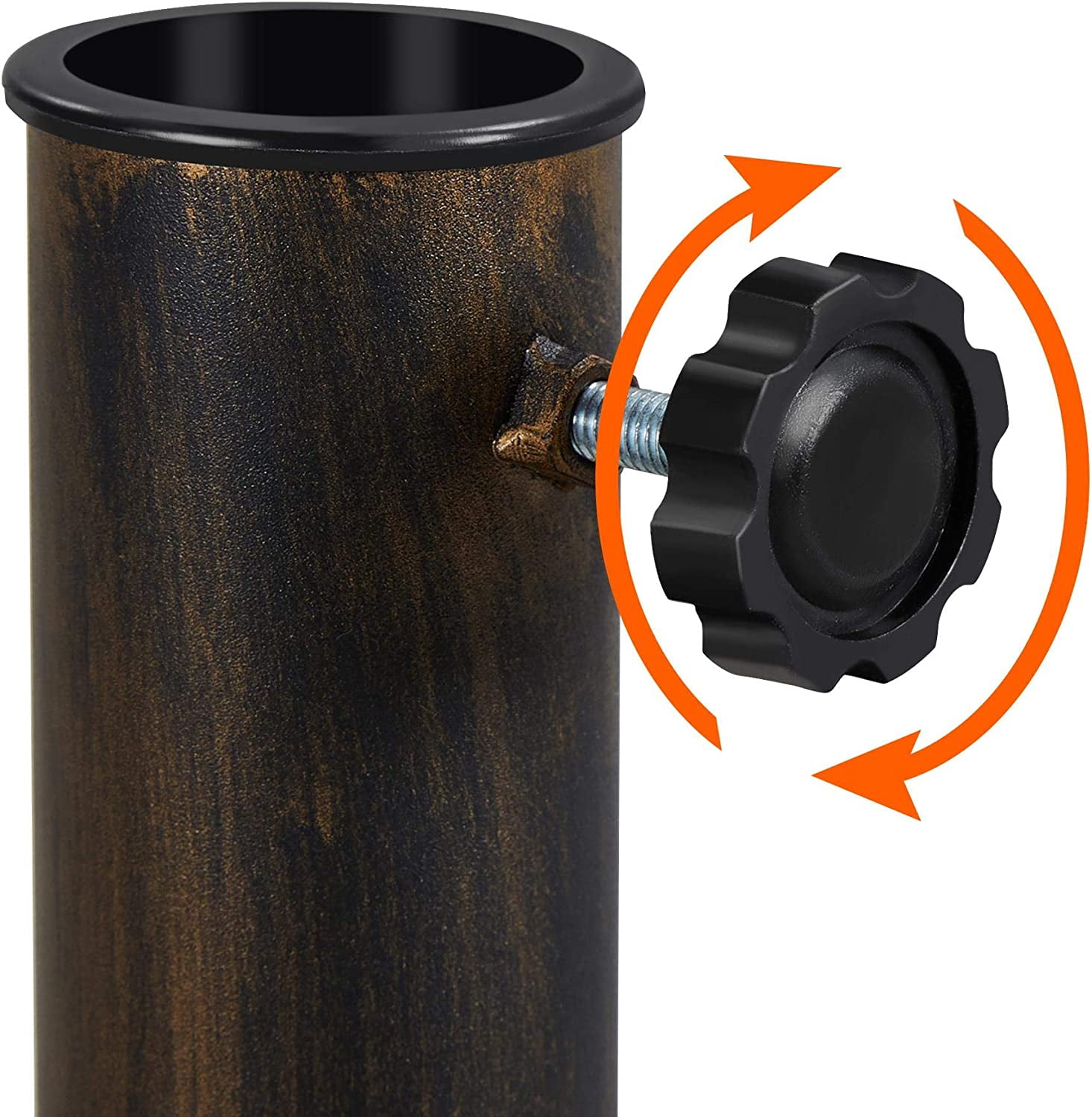HJTER 22lbs Umbrella Base Stand Heavy Duty Outdoor Patio Umbrella Stand for Deck, Garden, Lawn - Bronze
