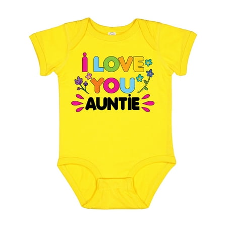 

Inktastic I Love You Auntie with Flowers Gift Baby Girl Bodysuit
