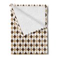 thumbnail image 2 of Vintage Soft Flannel Fleece Throw Blanket, Geometric Motif in Earth Tones with Repeating Rhombuses Argyle, Cozy Plush for Indoor and Outdoor Use, 50" x 70", Chocolate Sand Brown, by Ambesonne, 2 of 5