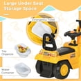 thumbnail image 4 of HOMCOM Carro de tracción para excavadora para niños, camión con bocina, almacenamiento debajo del asiento, juego de simulación para sentarse y deslizarse, coche de construcción para mayores de 18 mese, 4 of 5