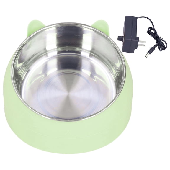 Xirurus Pet Heating Bowl – 304 Stainless Steel, 15° Incline, 0‑30°C Adjustable, Auto‑Off at 45°C, Keeps Food & Water Warm for Cats & Small Pets