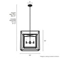 thumbnail image 6 of Hunter - Doherty 4-light Natural Black Iron, Medium Size Chandelier, Dimmable, Casual Style, Square Shaped, for Bedrooms, Dining, Living Rooms - 19404, 6 of 7