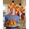 thumbnail image 4 of Hikkcos Sombrero de Pavo de Acción de Gracias y 3 Paquetes de Collares de Cuentas Disfraz de Cabeza de Pavo Sombrero de Gobbler de Felpa para Disfraces de Trote de Acción de Gracias Fiesta Juego de Ro, 4 of 5
