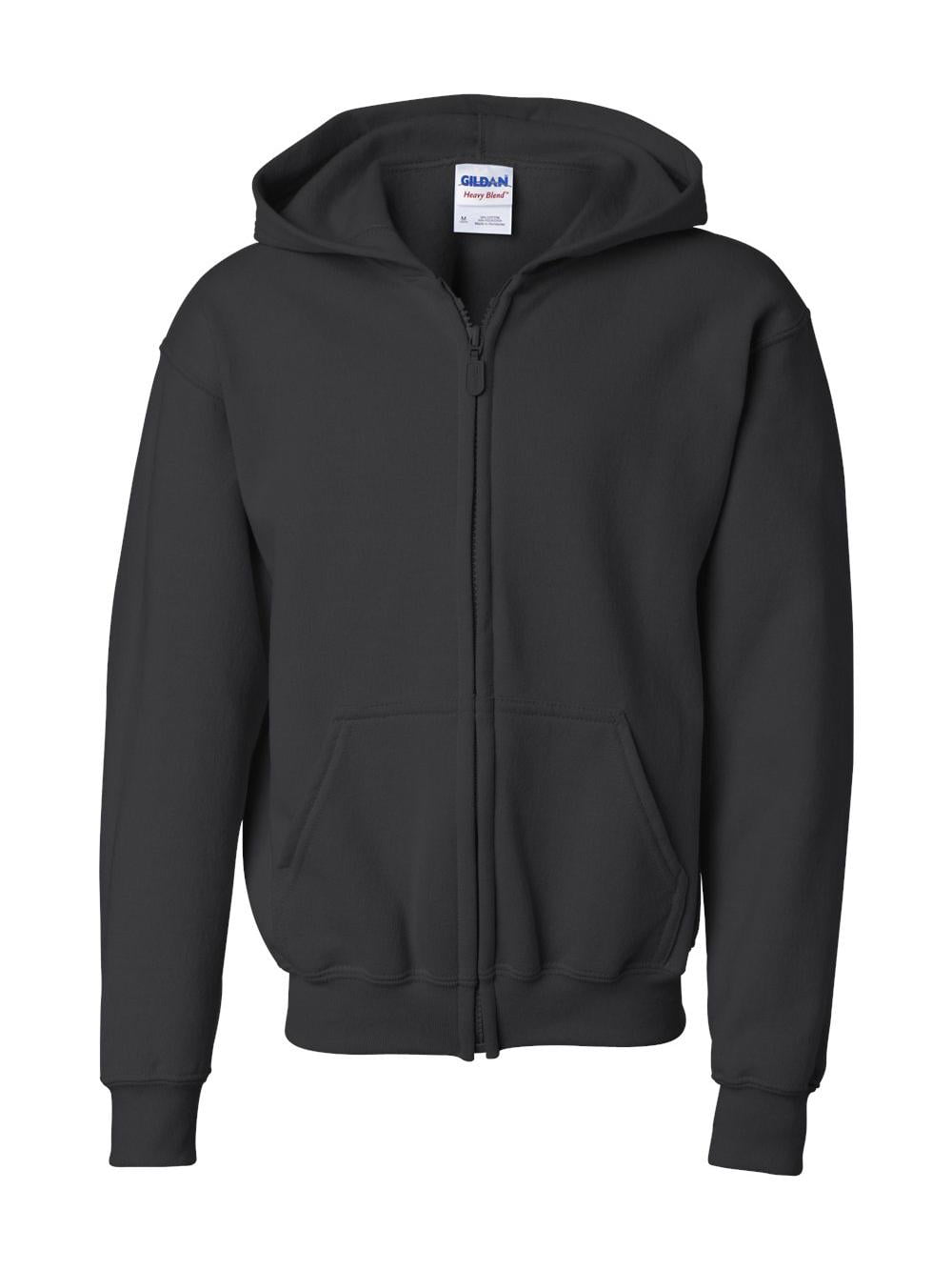 Gildan - Heavy Blend Youth Full-Zip Hooded Sweatshirt - 18600B - Black - Size: M
