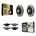 thumbnail image 1 of Transit Auto Rear Coated Drilled Slotted Disc Brake Rotors and Ceramic Pads Kit for Car Subaru Outback WRX Legacy KDT-100561, 1 of 11