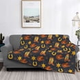 thumbnail image 2 of Fotbe Wild West Golden Horseshoe Manta de Franela con Estampado, Manta Ultrasuave para Cama, Sofá, Auto, Hipoalergénica y Antibolitas-60"x50", 2 of 6
